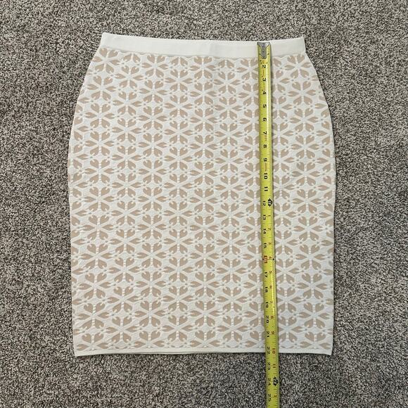 Etcetera white & tan knit knee-length pencil skirt size M - Picture 7 of 8